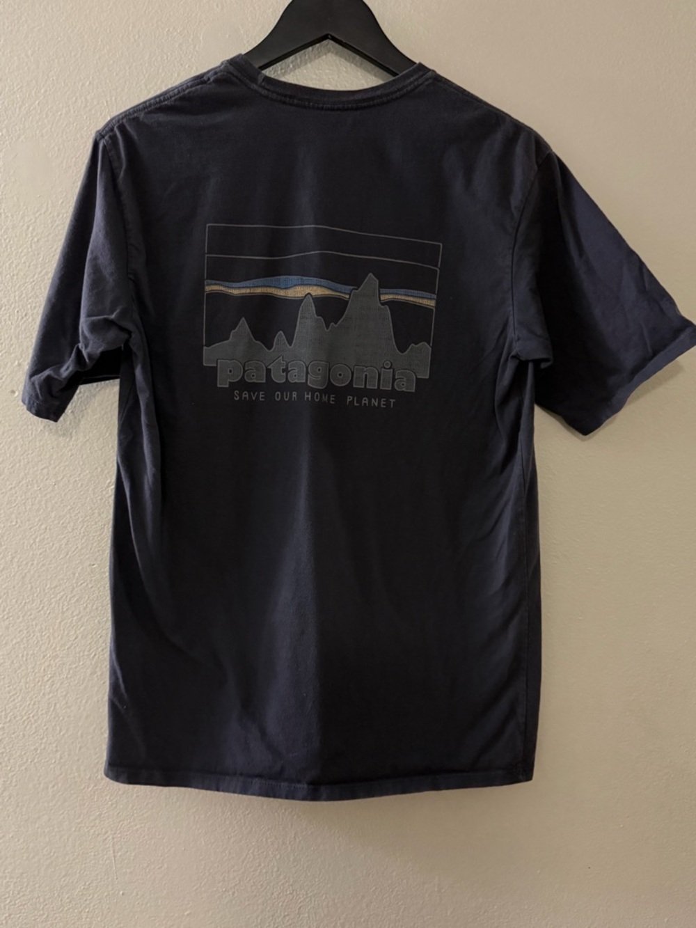 Patagonia Save Our Home Planet Black Graphic T-Shirt Size Small Organic Cotton